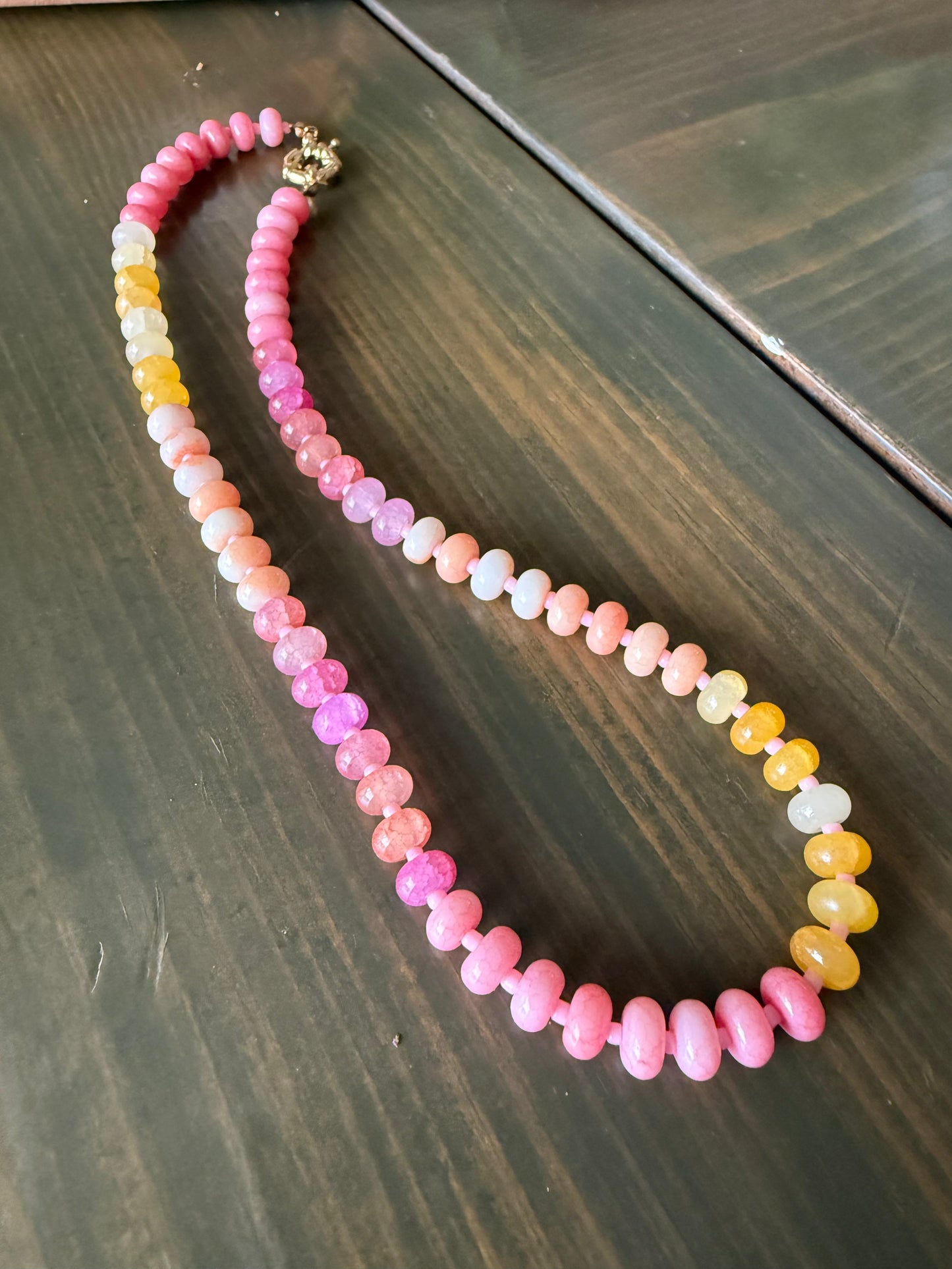 Pink Lemonade Beaded Necklace