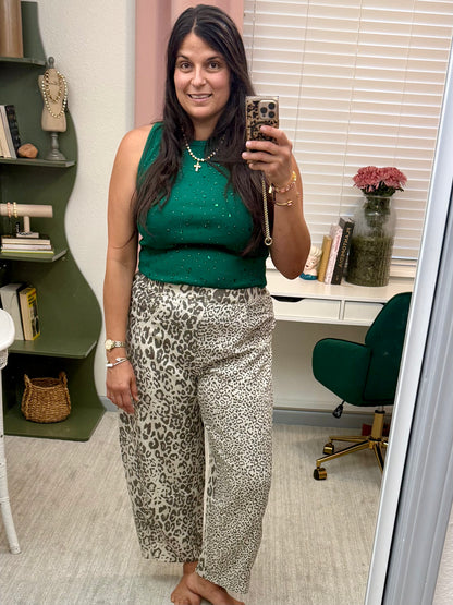 Wild Side Animal Print Barrel Pants