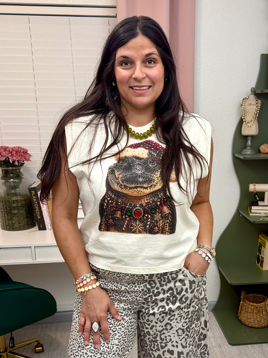 Jeweled Merry Gator Graphic Tank