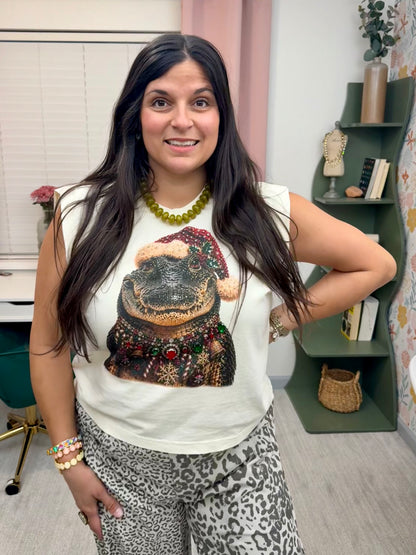 Jeweled Merry Gator Graphic Tank