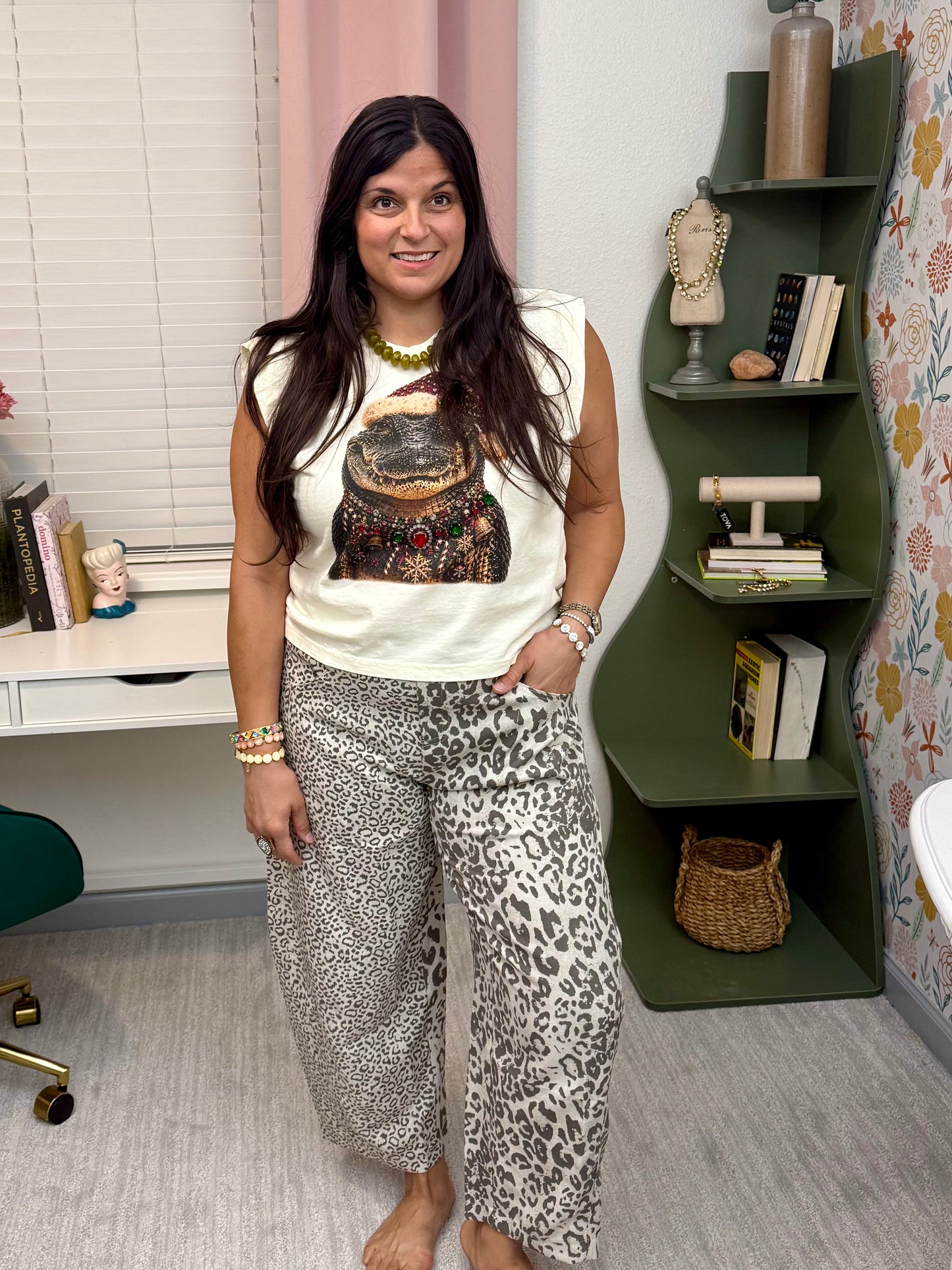 Jeweled Merry Gator Graphic Tank