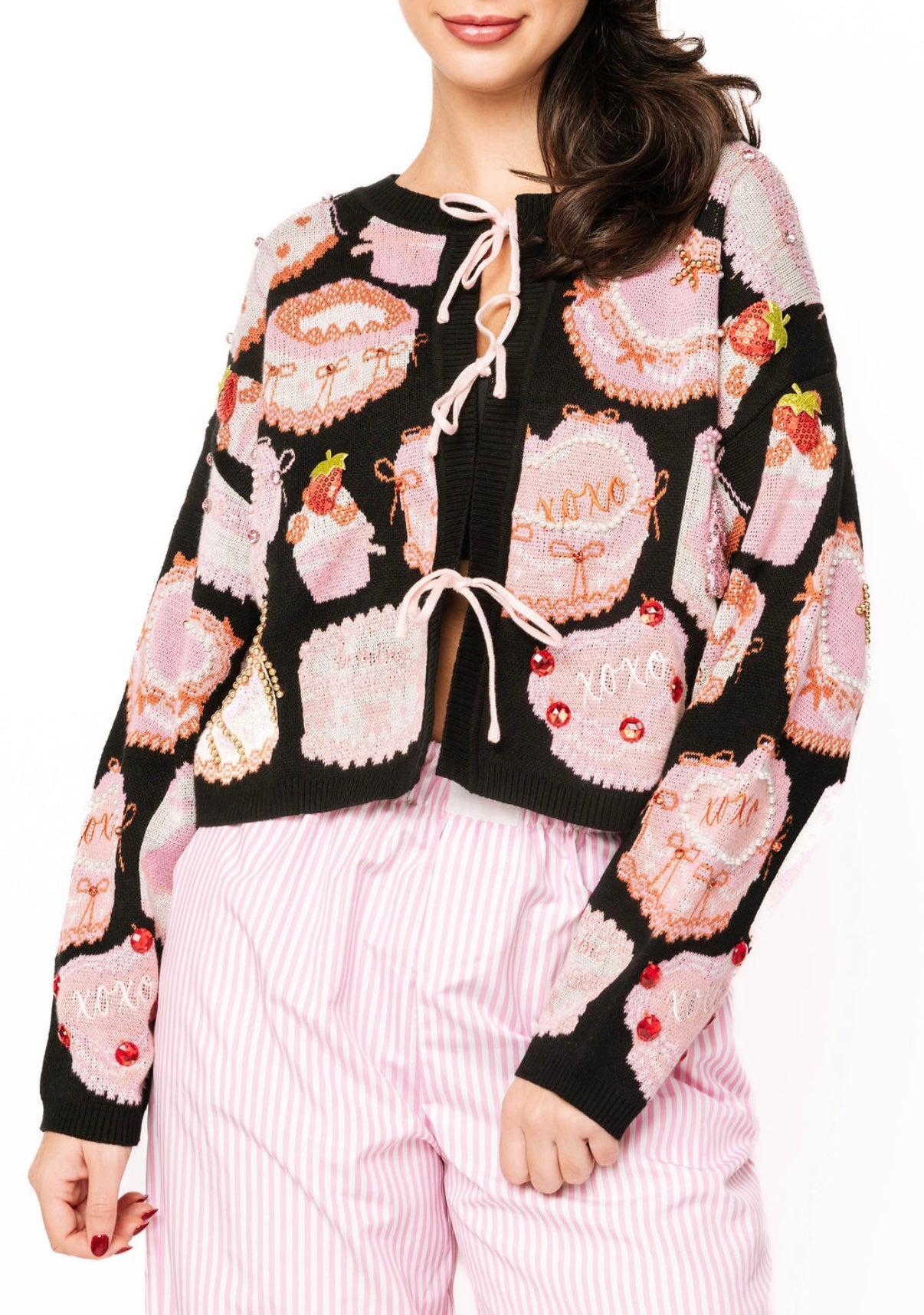 Queen of Sparkles Black Cake & Pastries Sweater