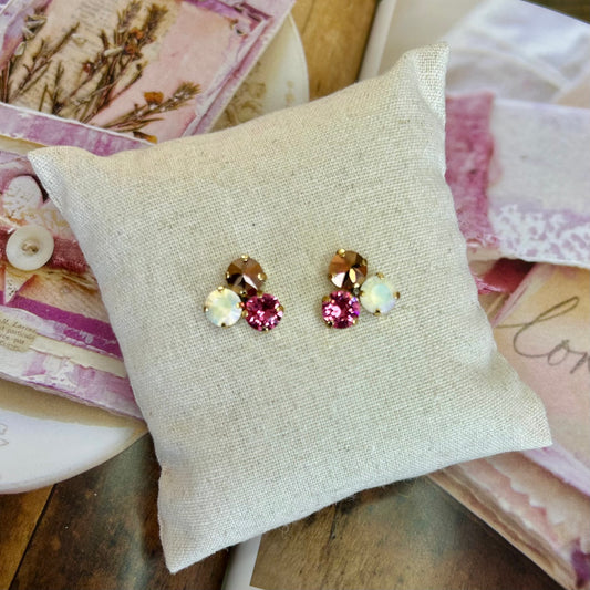 Antique Gold & Pink Ines Earrings Tova