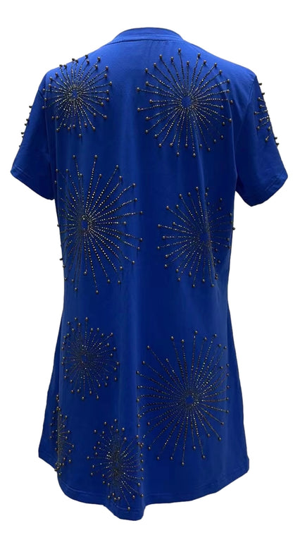 Queen of Sparkles Royal Blue Fireworks Dress