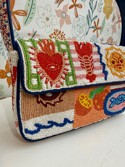 Mediterranean Escape Beaded Handbag