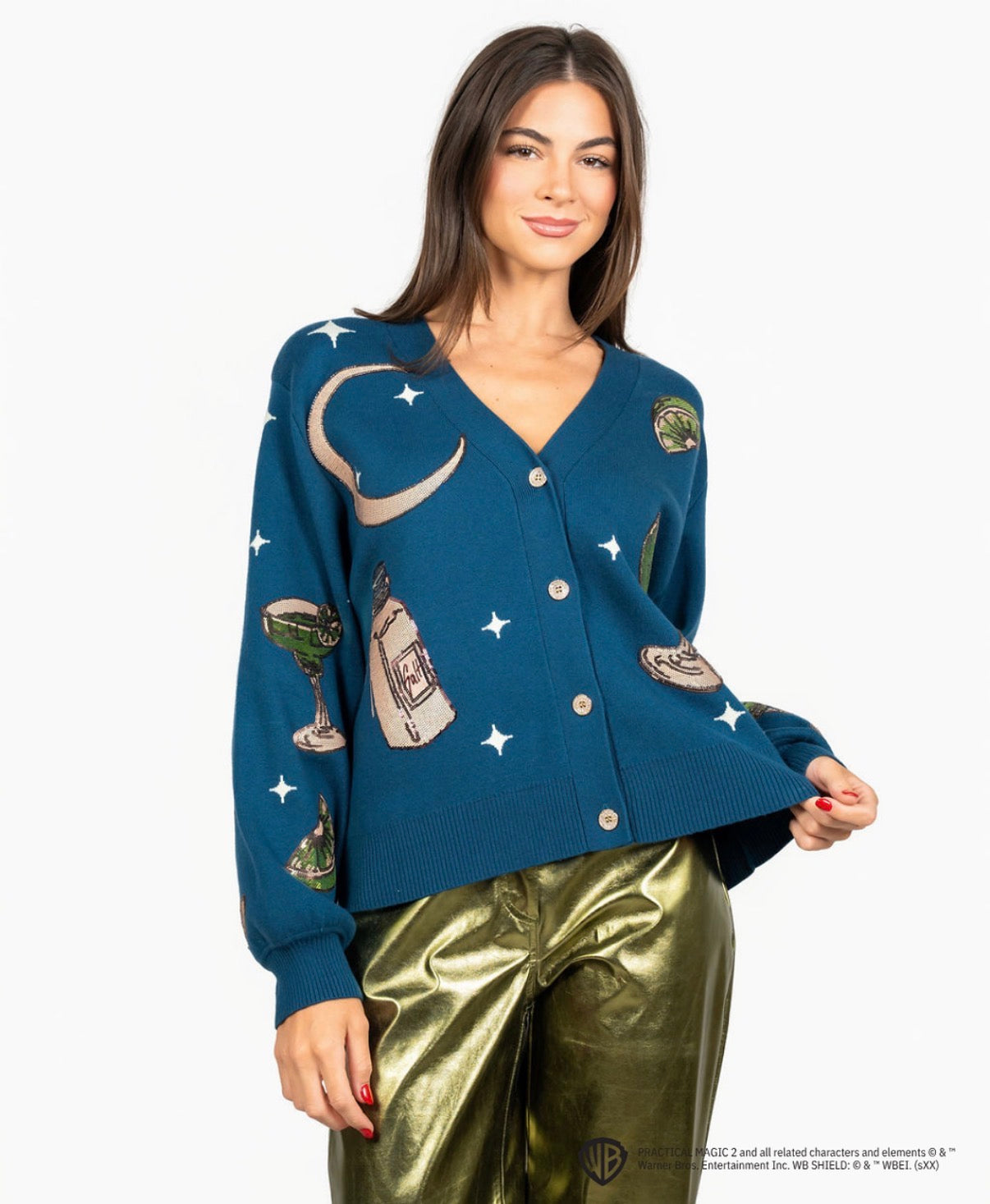 Queen of Sparkles Licensed Navy Midnight Margarita And Salt Cardigan