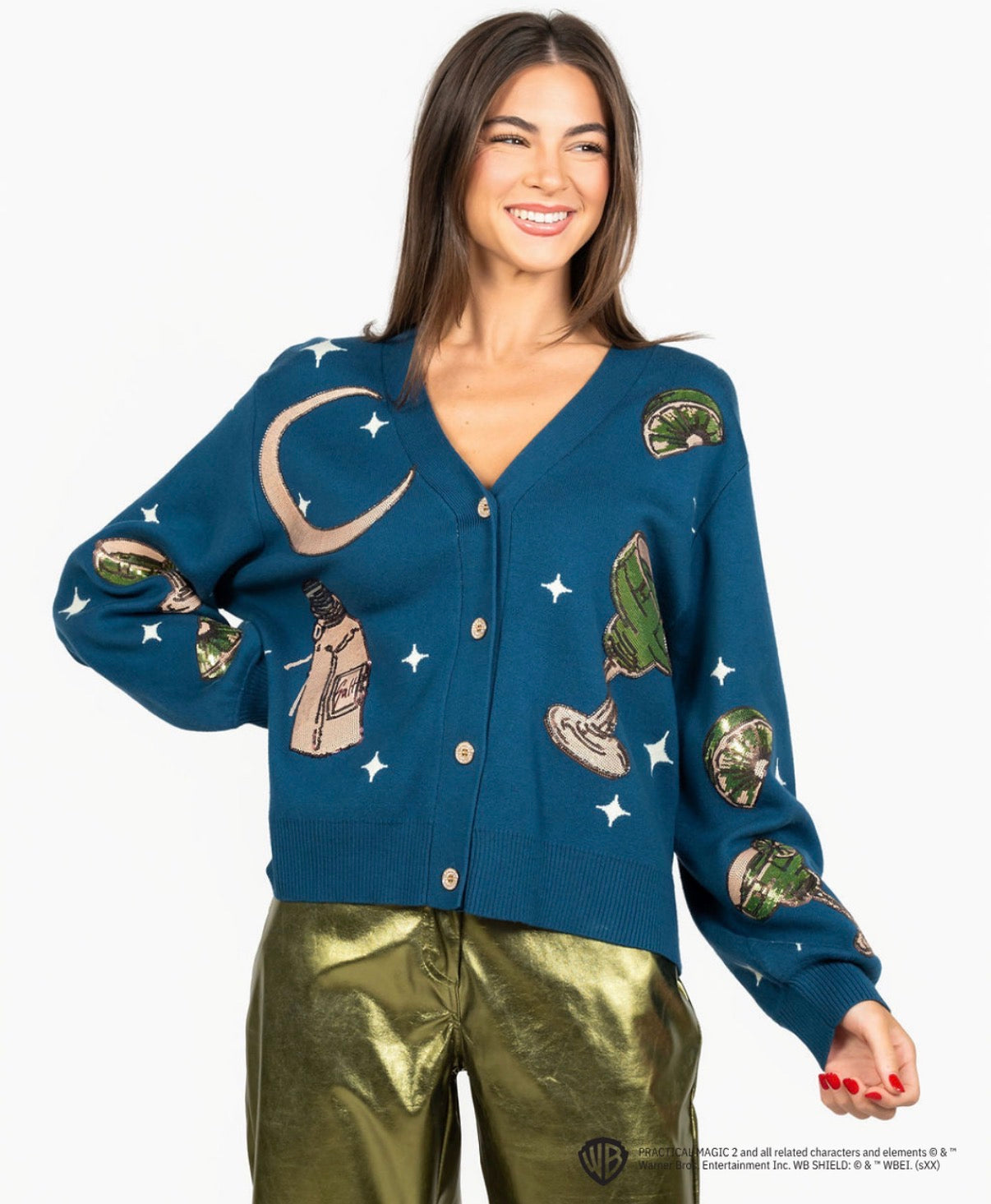 Queen of Sparkles Licensed Navy Midnight Margarita And Salt Cardigan