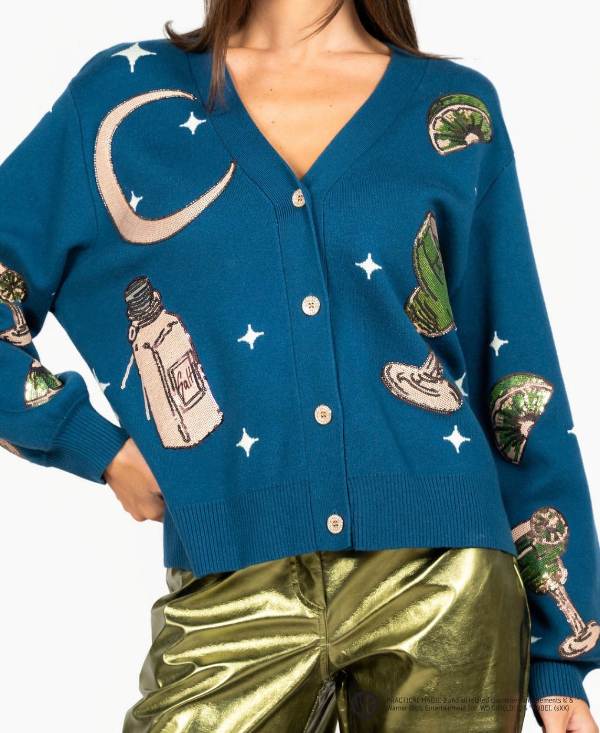 Queen of Sparkles Licensed Navy Midnight Margarita And Salt Cardigan