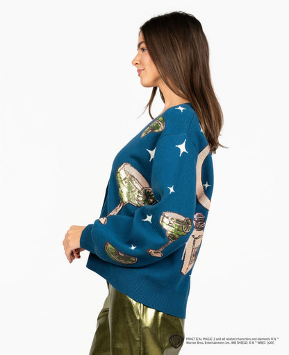Queen of Sparkles Licensed Navy Midnight Margarita And Salt Cardigan