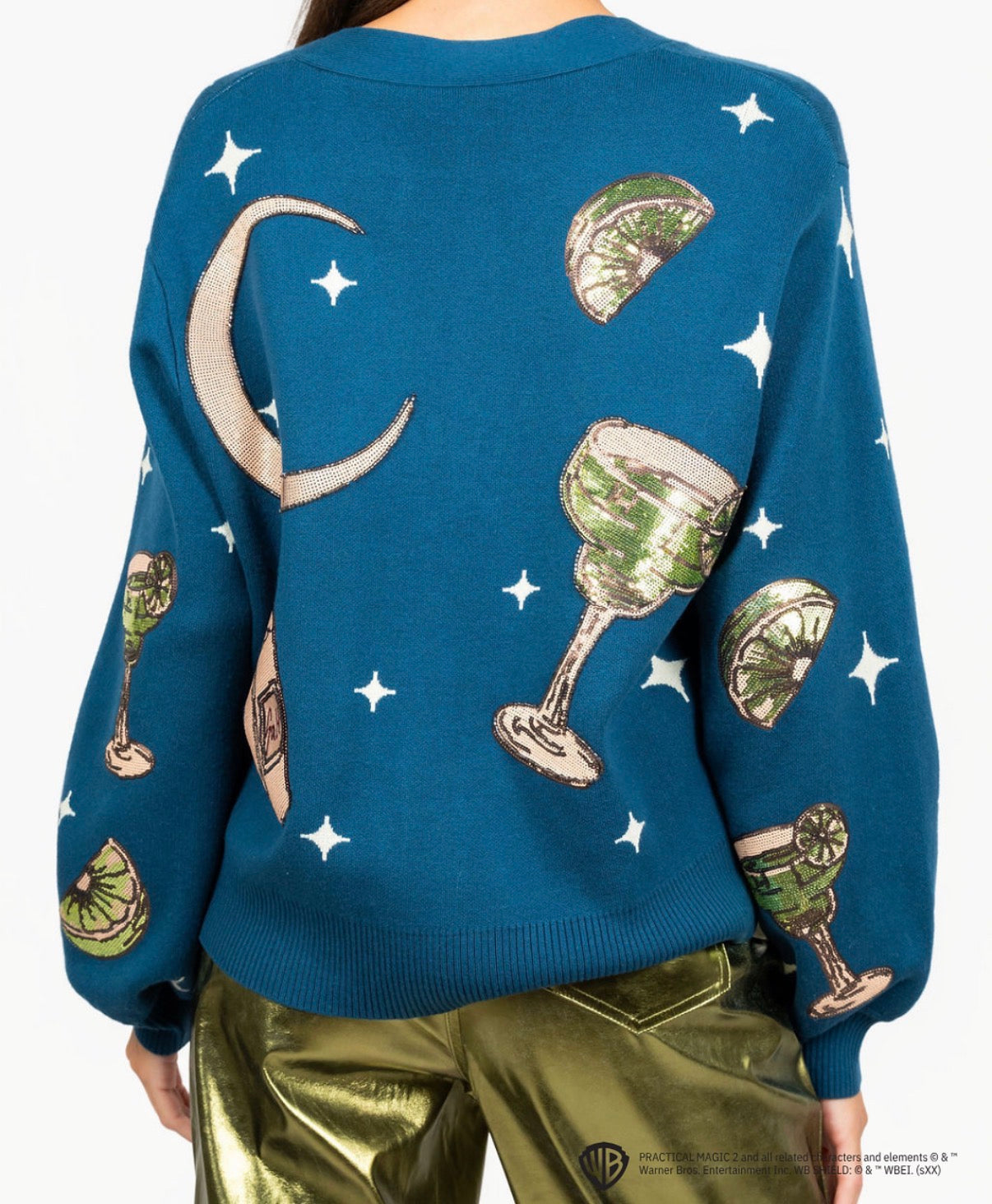 Queen of Sparkles Licensed Navy Midnight Margarita And Salt Cardigan
