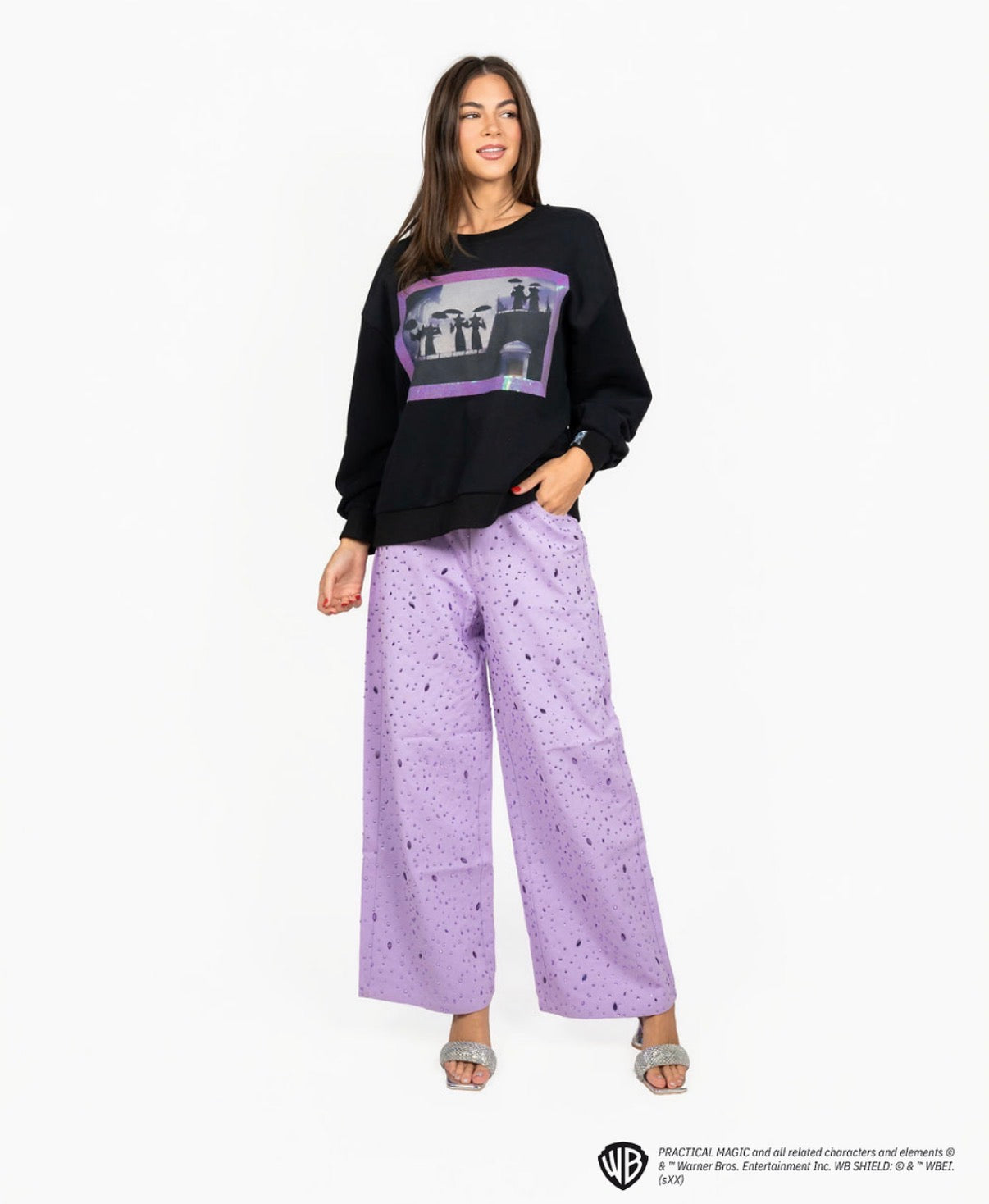 Queen of Sparkles Licensed Black Practical Magic Witches Framed Sweatshirt