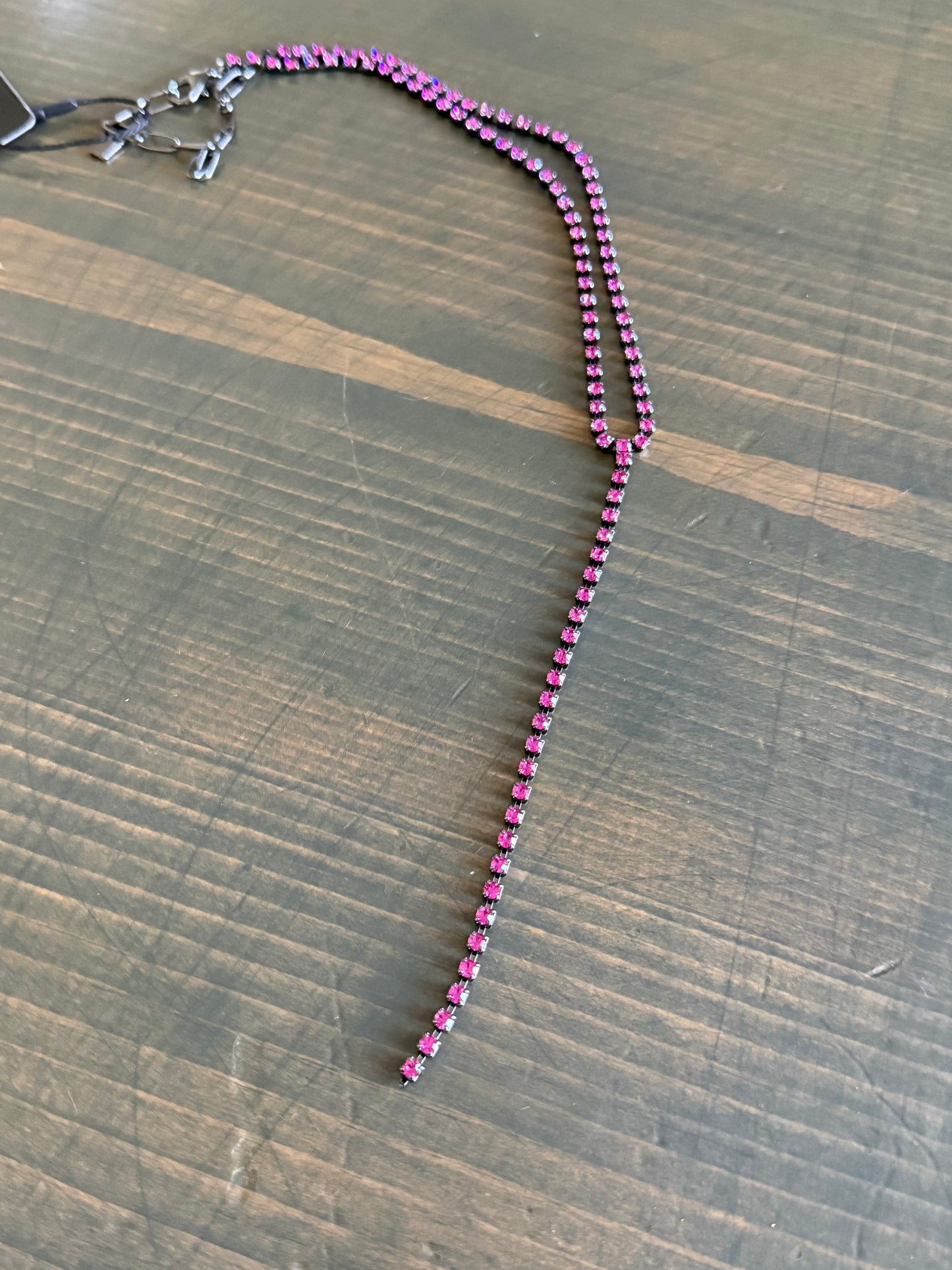 Tova Kassandra Necklace in Gunmetal Fuschia