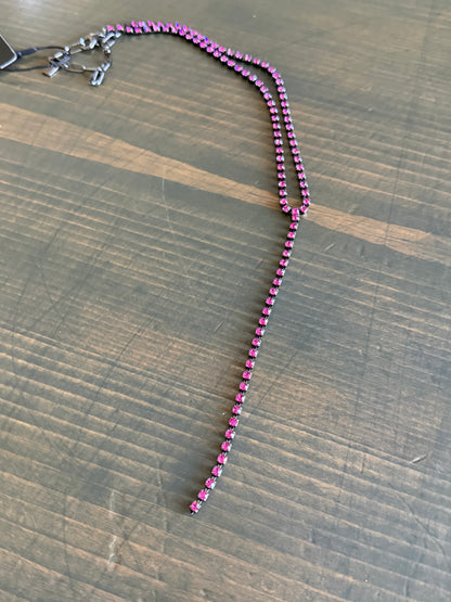 Tova Kassandra Necklace in Gunmetal Fuschia