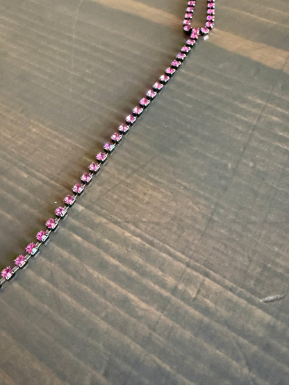 Tova Kassandra Necklace in Gunmetal Fuschia
