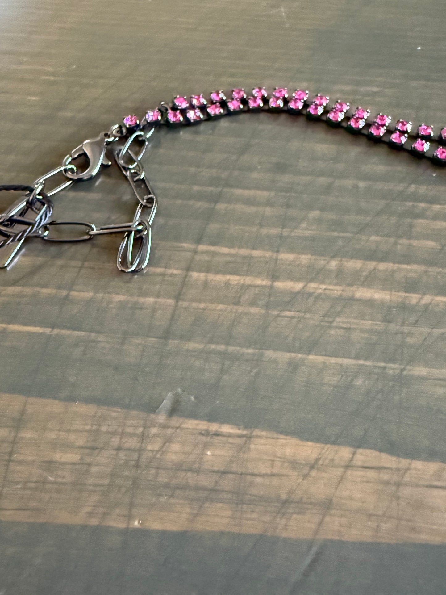 Tova Kassandra Necklace in Gunmetal Fuschia