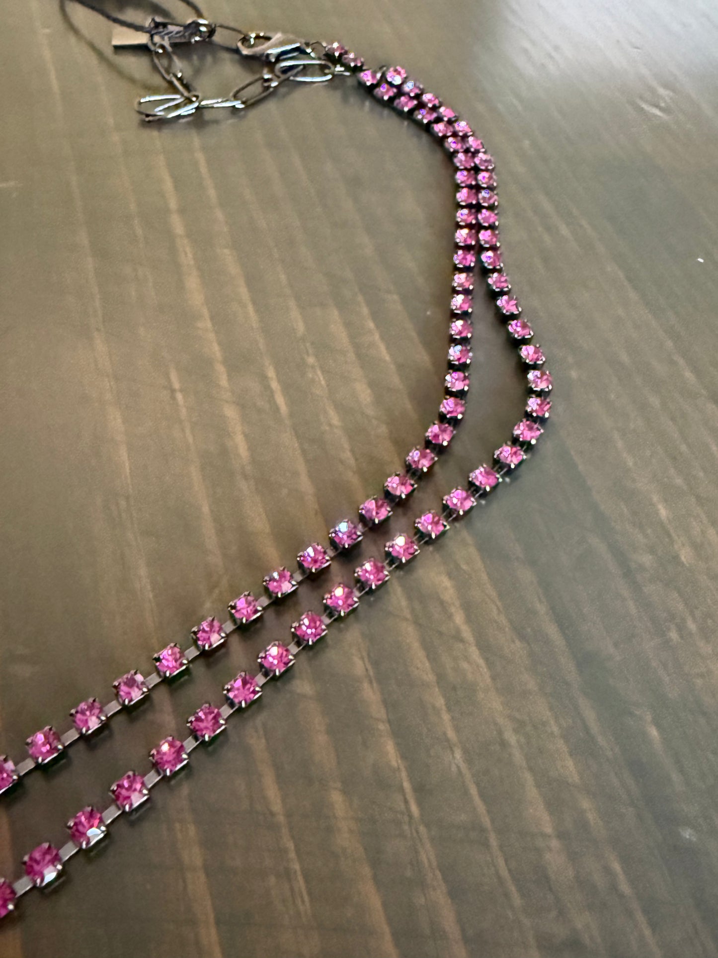 Tova Kassandra Necklace in Gunmetal Fuschia