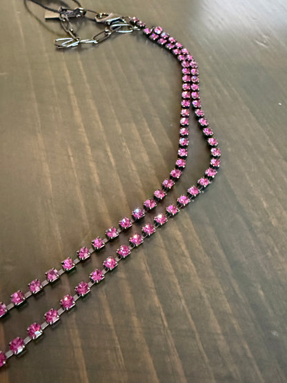 Tova Kassandra Necklace in Gunmetal Fuschia