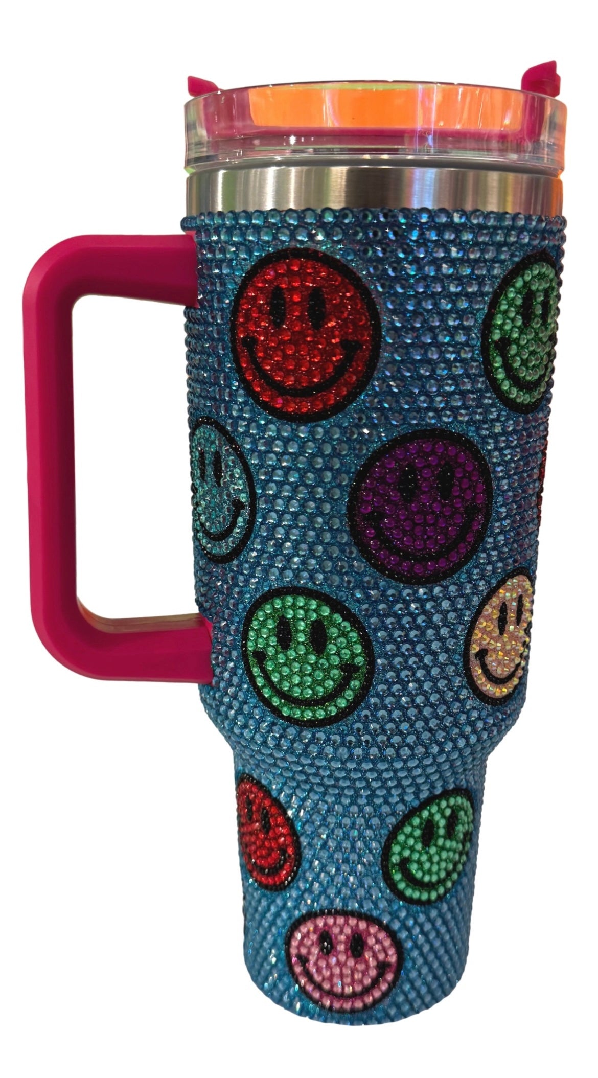 Queen of Sparkles Rhinestone Smiley Tumbler