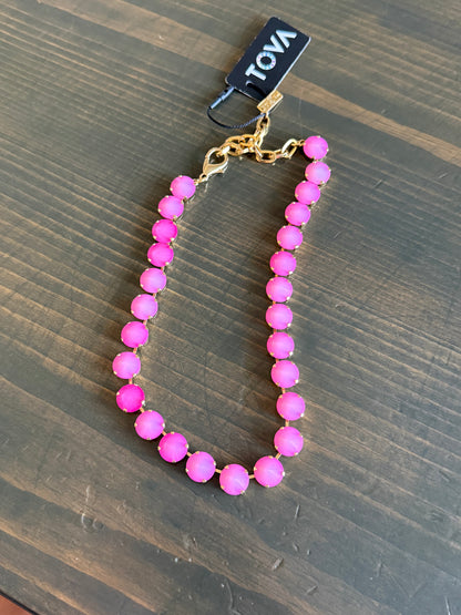 Tova Sofia Necklace in Ultra Fuchsia White Opal