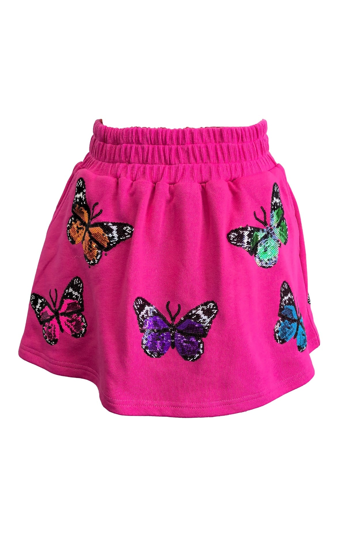 Queen of Sparkles Hot Pink Multi Butterfly Skort