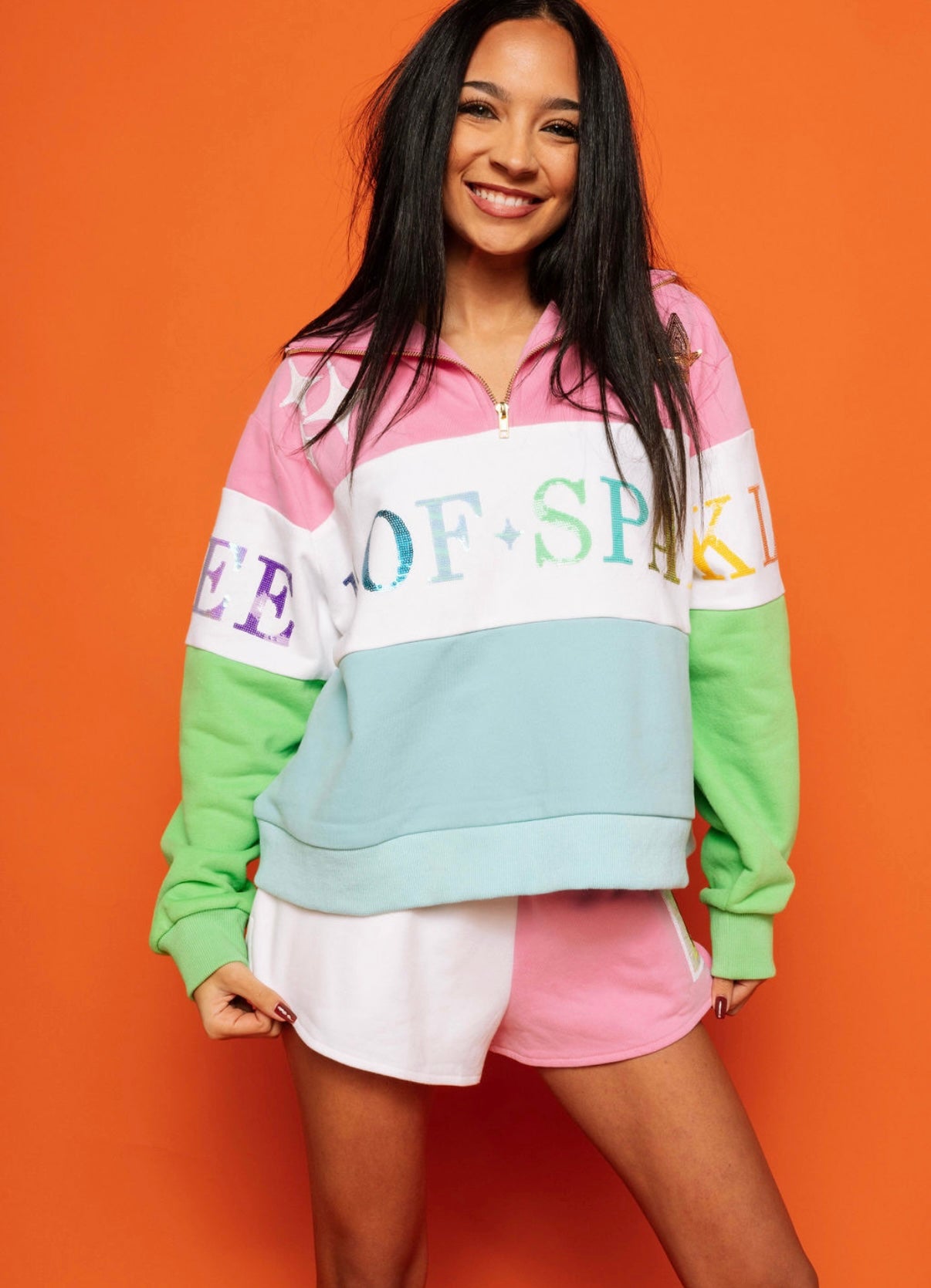 Queen of Sparkles Colorblock Sweatshirt