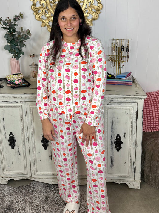 Mary Square Annie Pumpkin Pajama Set