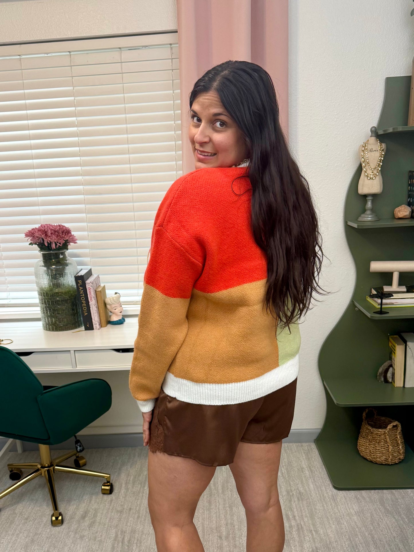 Colorblock Horse Sweater