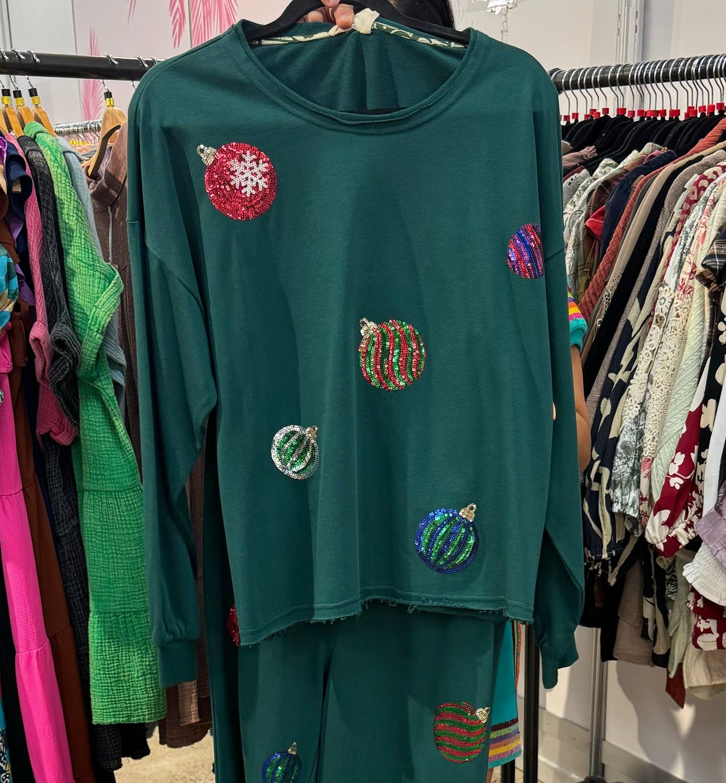 Green Ornaments Sweatshirt