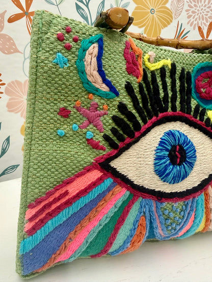 Good Vibes Only Embroidered Handbag