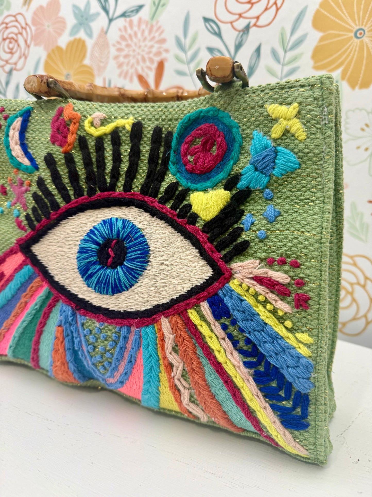 Good Vibes Only Embroidered Handbag