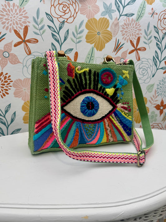 Good Vibes Only Embroidered Handbag