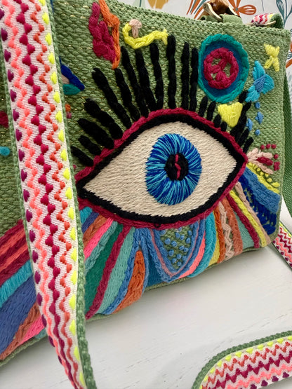 Good Vibes Only Embroidered Handbag