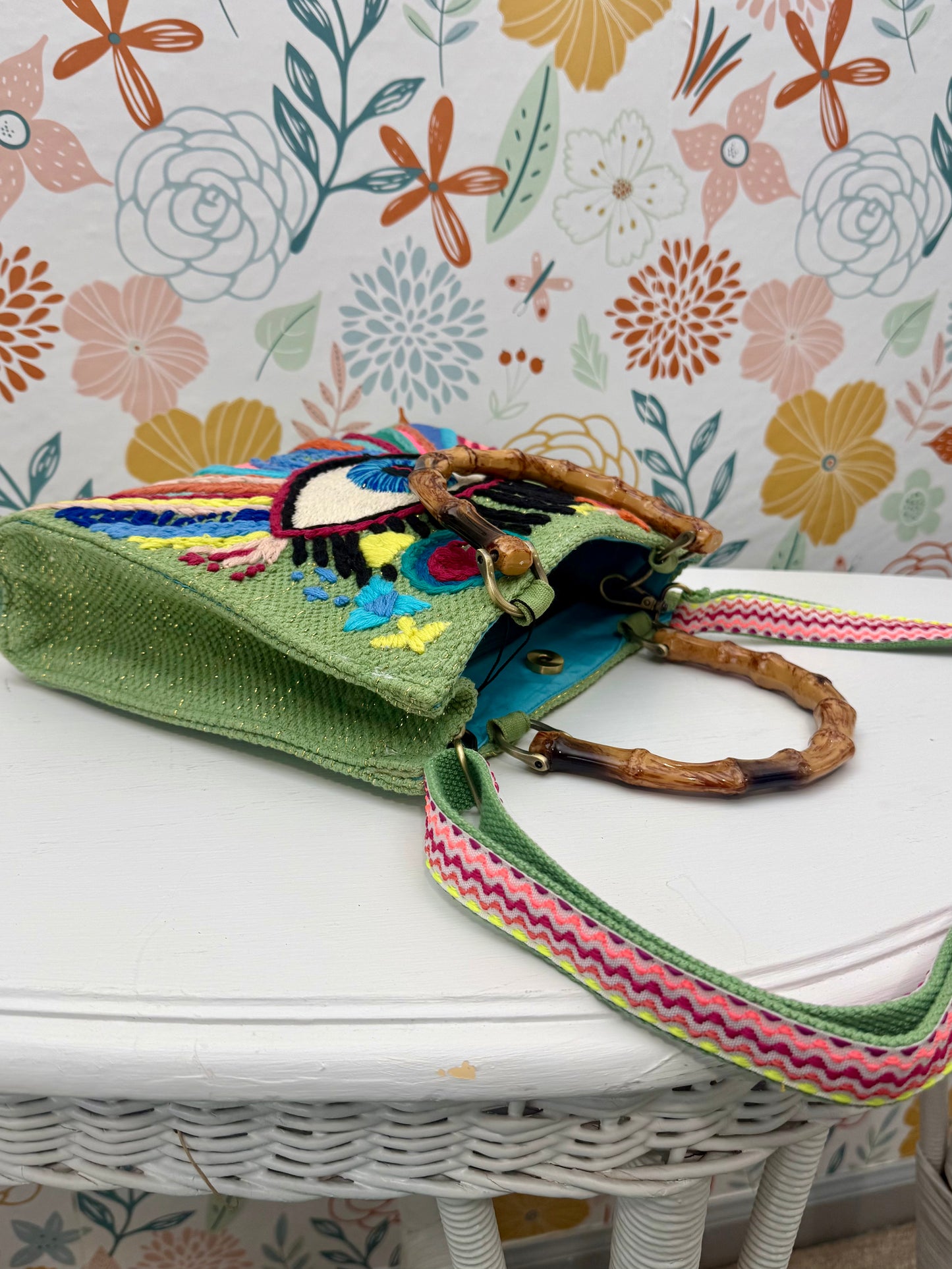 Good Vibes Only Embroidered Handbag