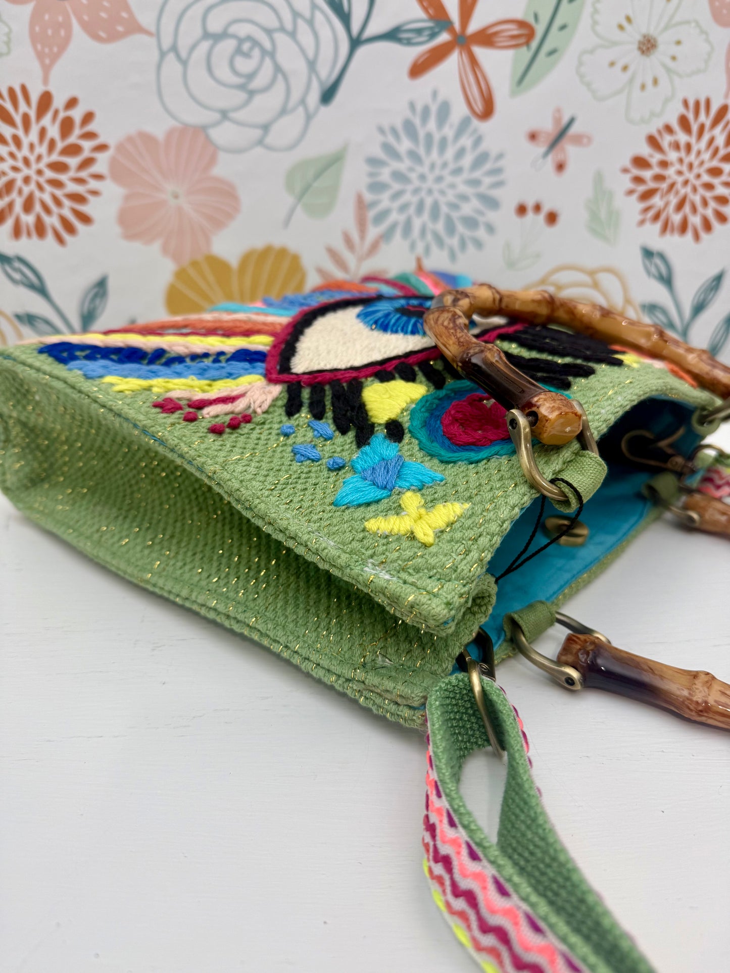 Good Vibes Only Embroidered Handbag