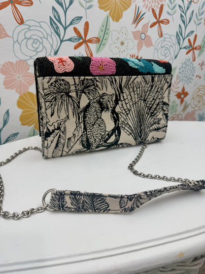 🐆 Wild at Heart Beaded Leopard Clutch