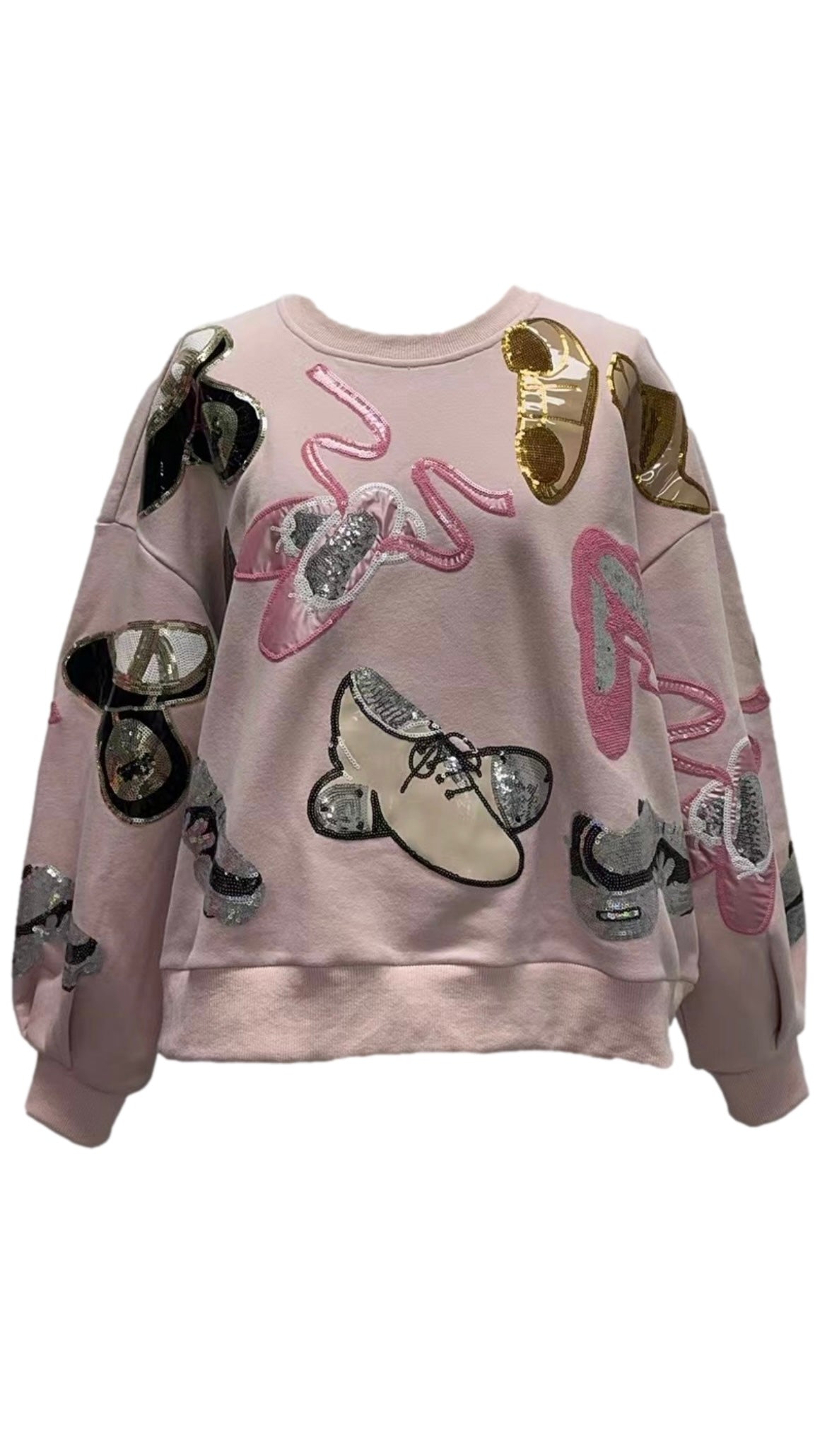 Queen of Sparkles Light Pink Dance Shoes Sweatshirt