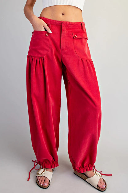 Red Poppy Cargo Pants