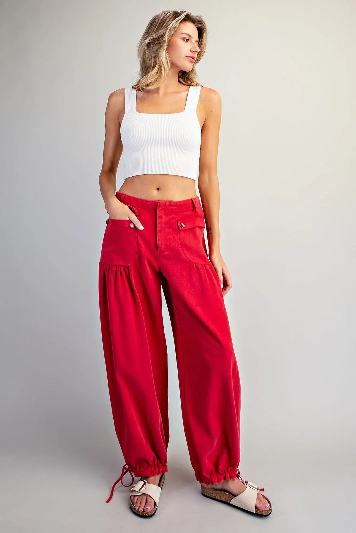 Red Poppy Cargo Pants