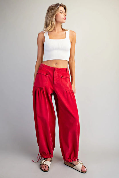Red Poppy Cargo Pants
