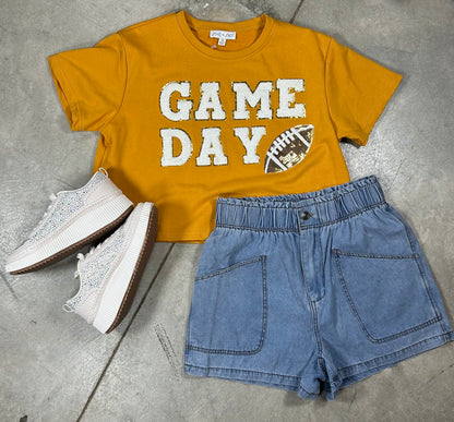 Gold Sequin Game Day Top