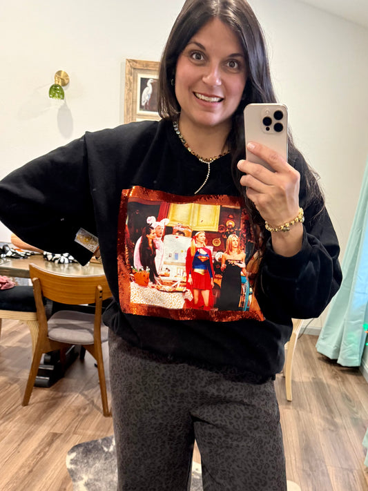 Queen of Sparkles Black FRIENDS™ Halloween Costume Sweatshirt