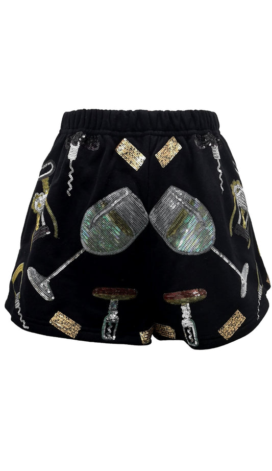 Queen of Sparkles Wine & Cork Shorts