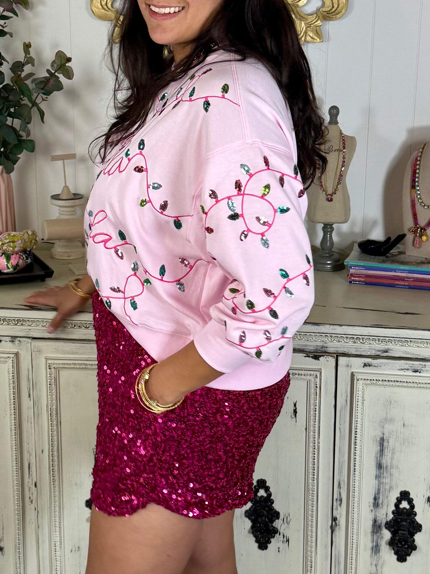 Falalala Christmas Lights Sweatshirt