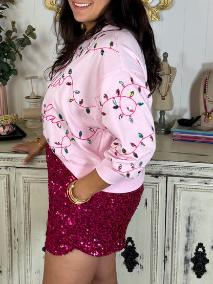 Falalala Christmas Lights Sweatshirt
