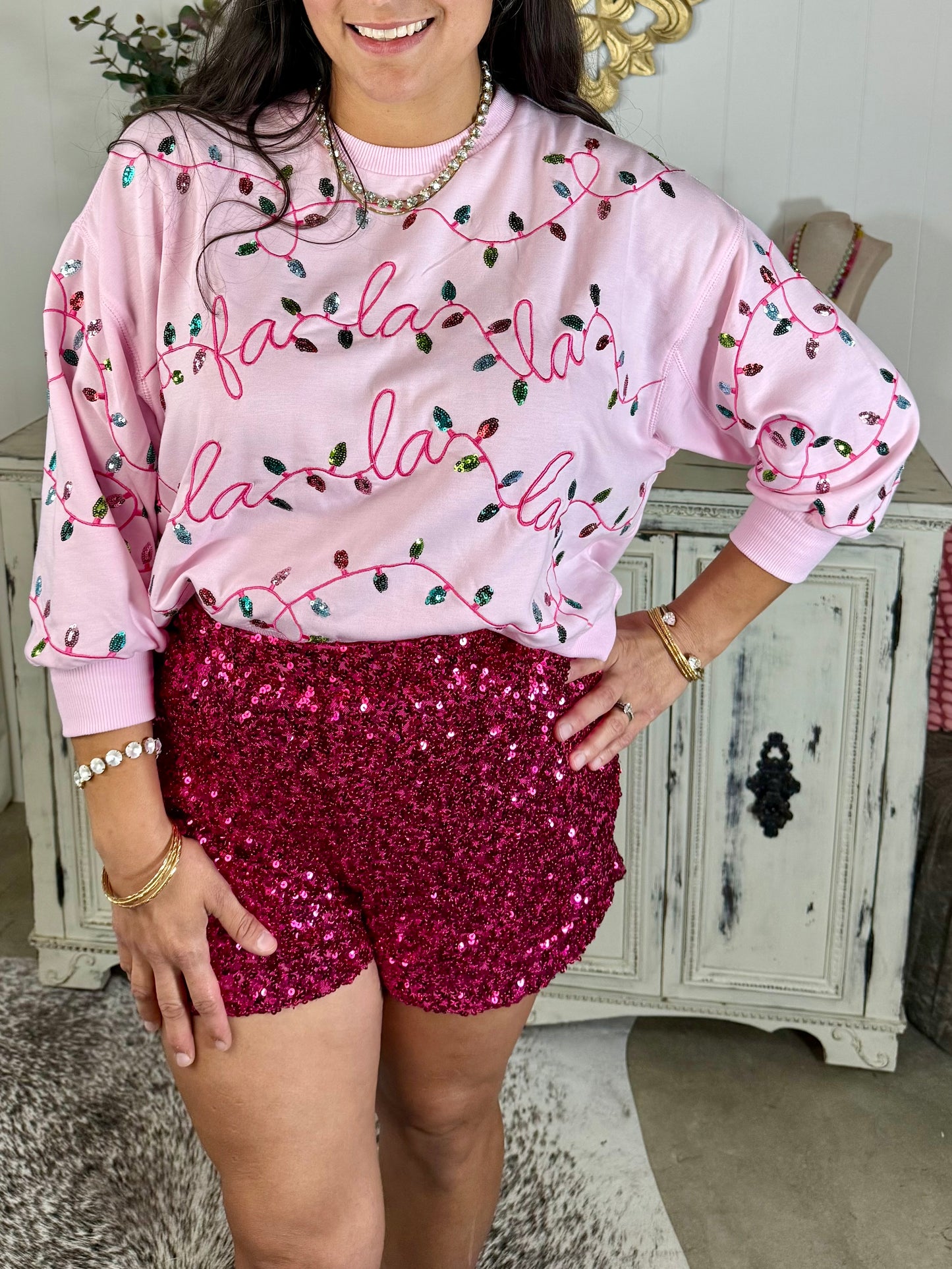 Falalala Christmas Lights Sweatshirt