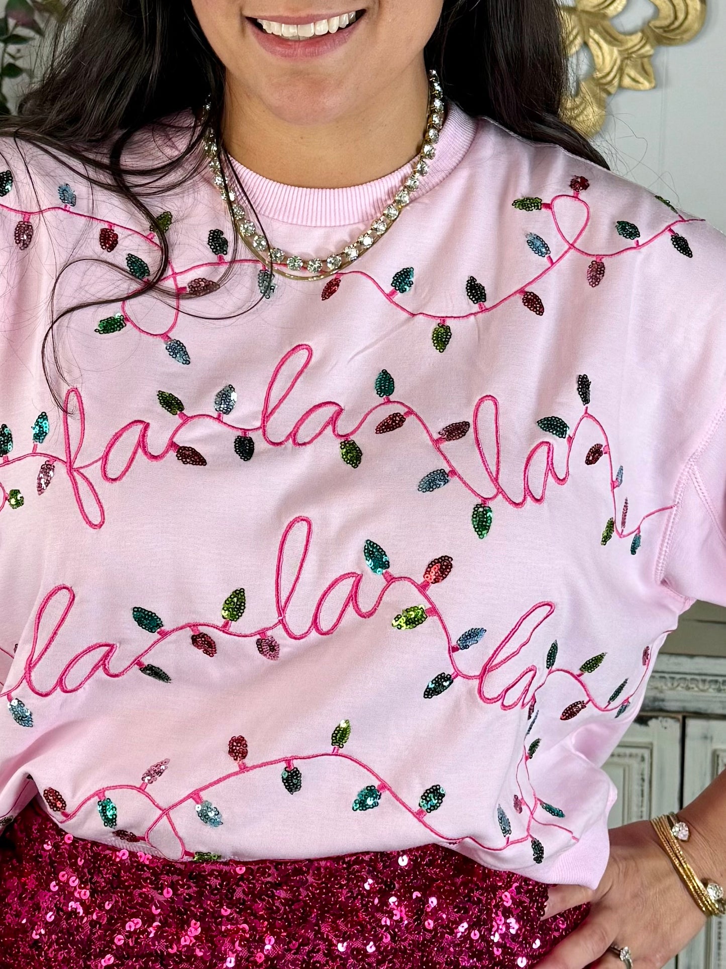 Falalala Christmas Lights Sweatshirt