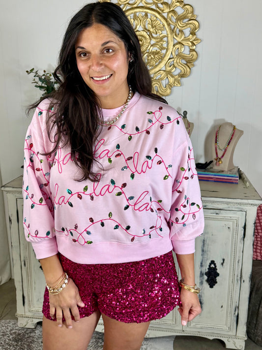 Falalala Christmas Lights Sweatshirt