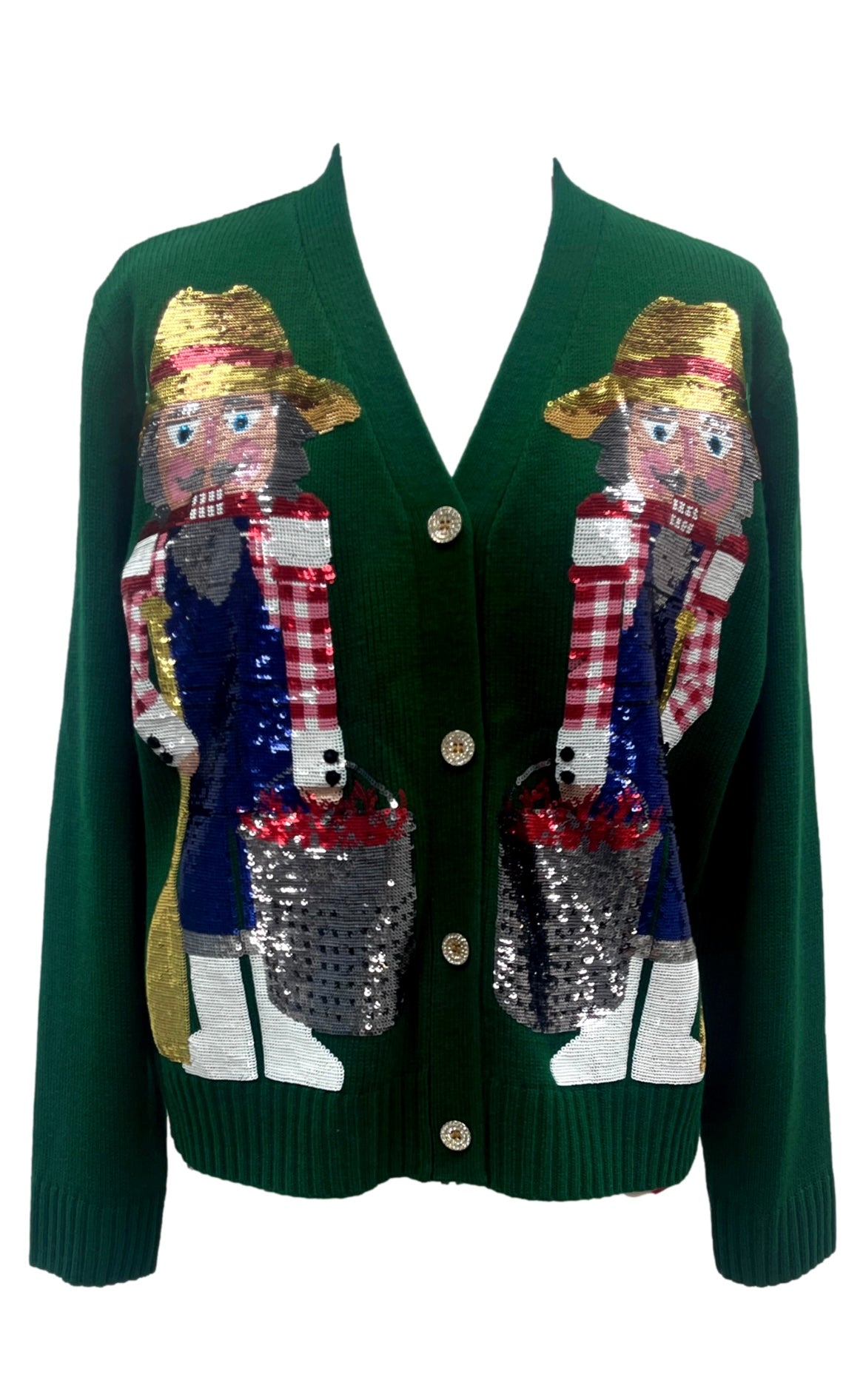 Queen of Sparkles Dark Green Cajun Nutcracker Cardigan