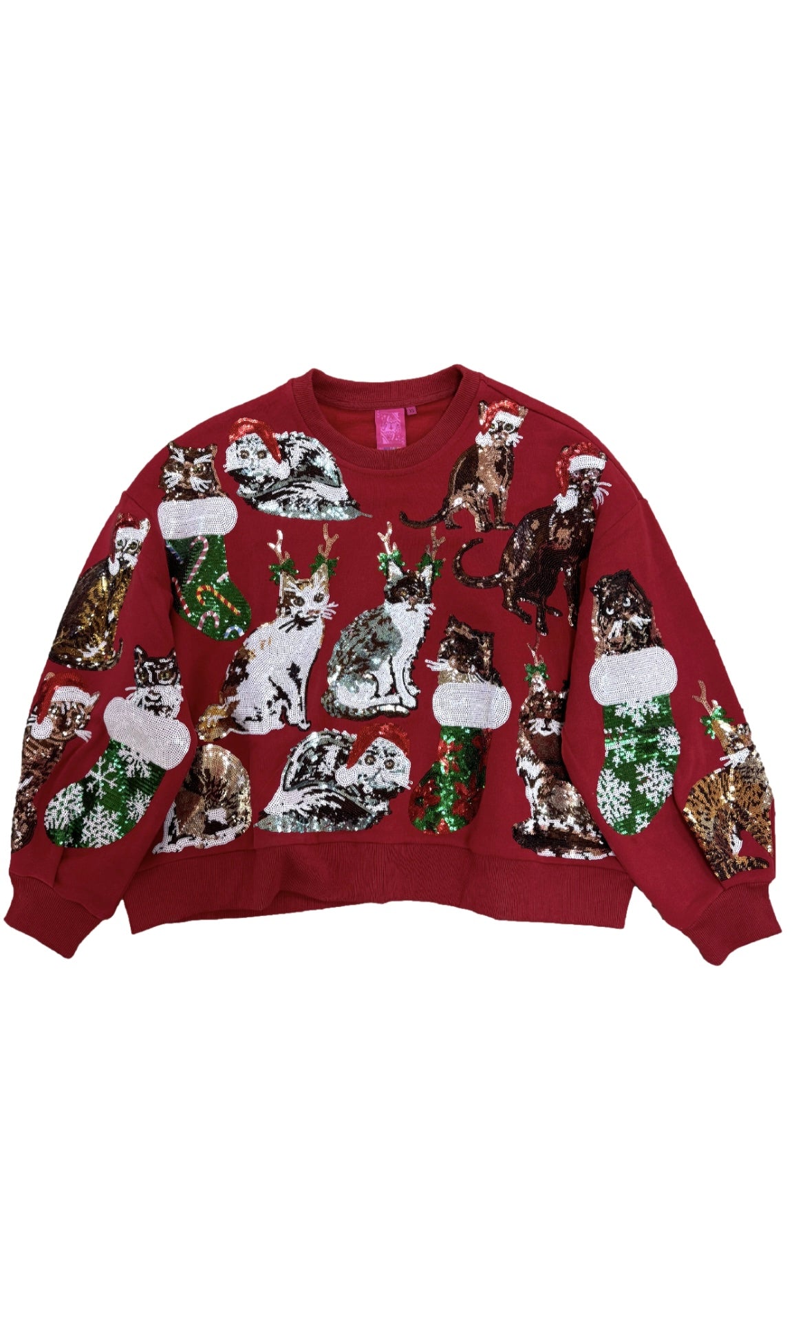 Queen of Sparkles Red Cat Christmas Sweatshirt