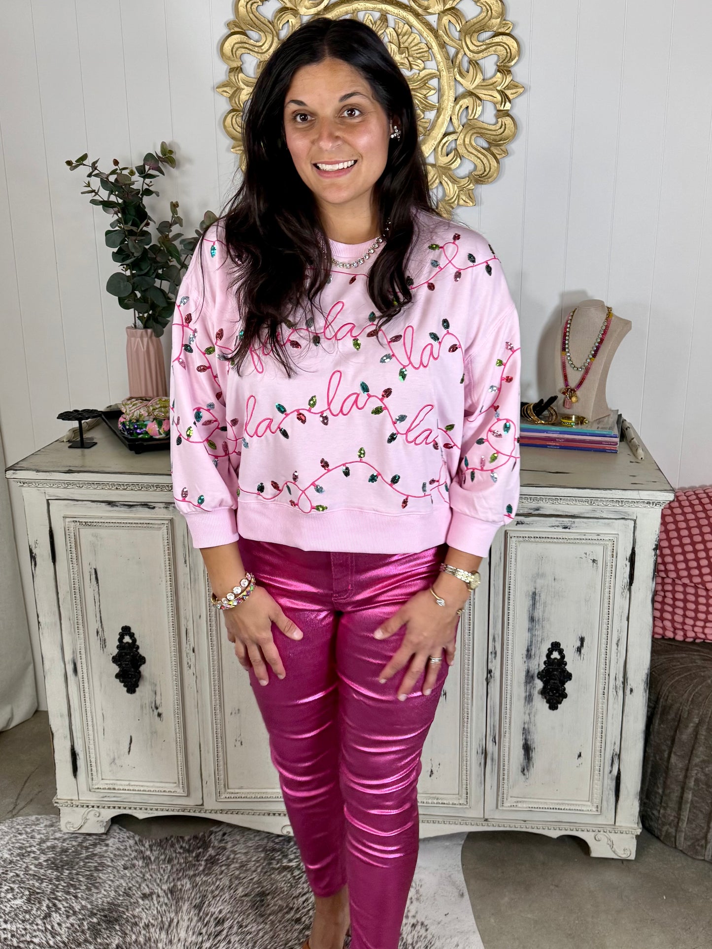 Falalala Christmas Lights Sweatshirt